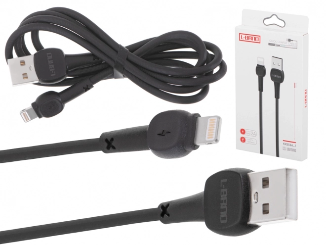 Črn hitro polnilni kabel Lightning