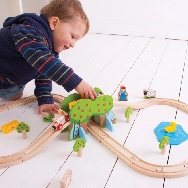 Bigjigs Rail Lesena železniška proga kmetija