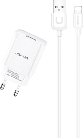 Polnilec USAMS 1xUSB T21 Lightning 2,1A