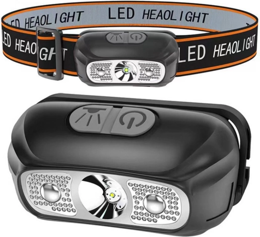 Naglavna LED svetilka z dvema načinoma, polnjenje prek USB, do 5 ur delovanja