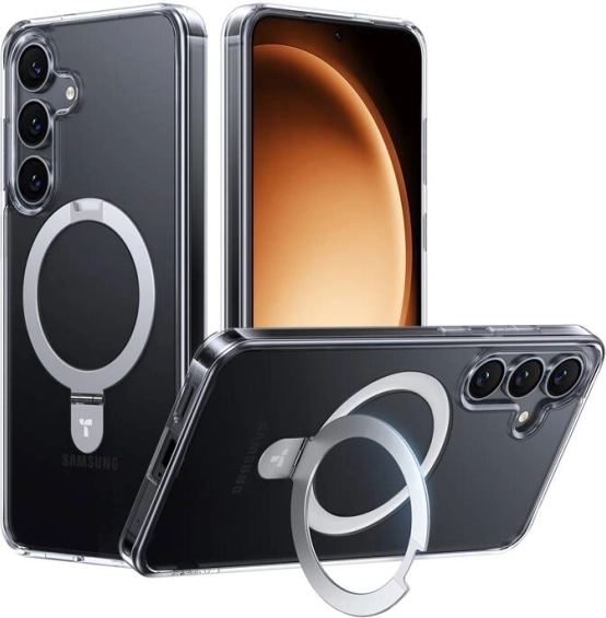 Ovitek za telefon Torras Ostand Series za Samsung S25+ prozoren