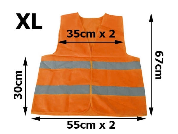 Oranžna opozorilna odsevna jopiča XL