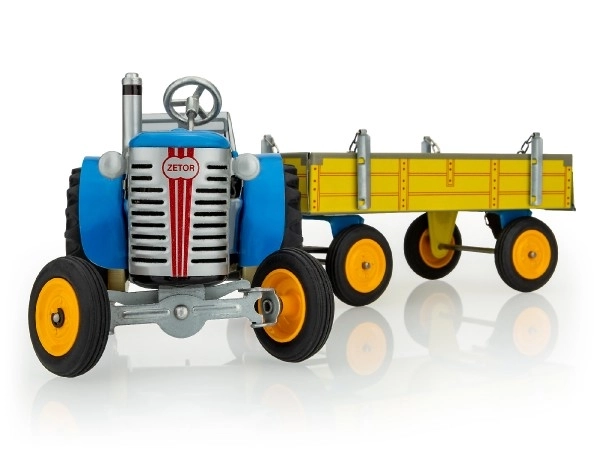 Traktor Zetor z vogalom moder na ključ kovinski 28cm Kovap v škatli