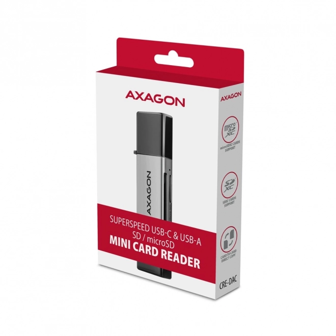 Zunanja čitalka kartic CRE-DAC USB3.2 Gen 1 Type-C + Type-A SD/microSD