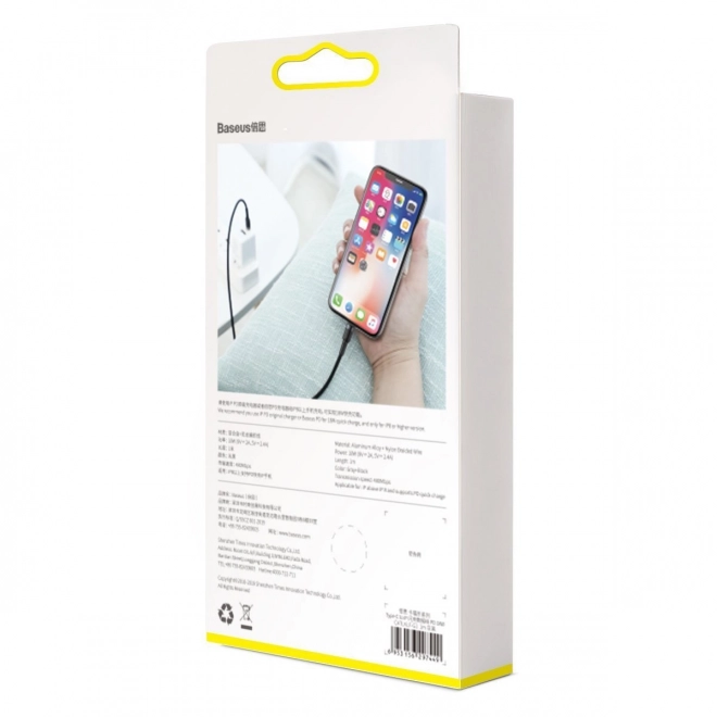 Kabel Baseus Cafule USB-C na Lightning 18W rdeče-črni
