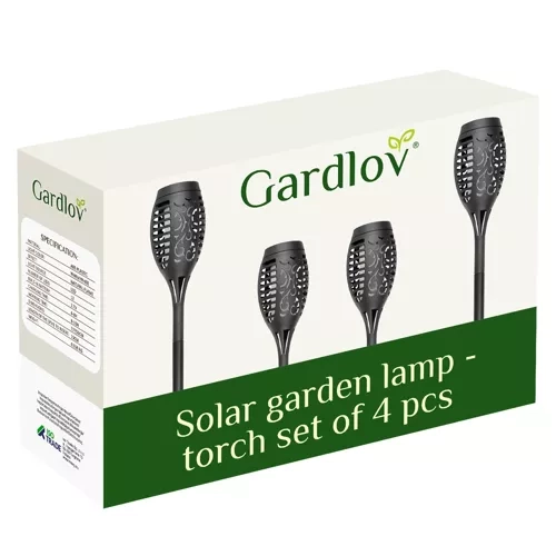 Garlov Sončna vrtna svetilka - bakle, set 4 kos