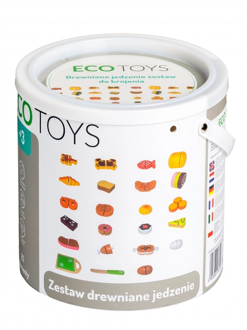Lesena živila za rezanje 23 kosov ECOTOYS