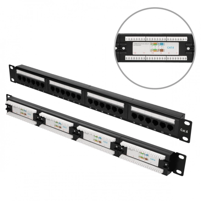 Patchpanel 24 priključkov Cat6 UTP V2
