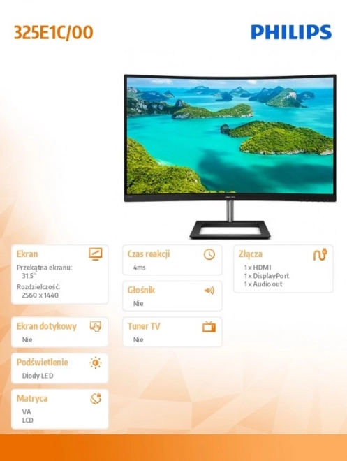 Philips ukrivljen monitor 31.5 inča