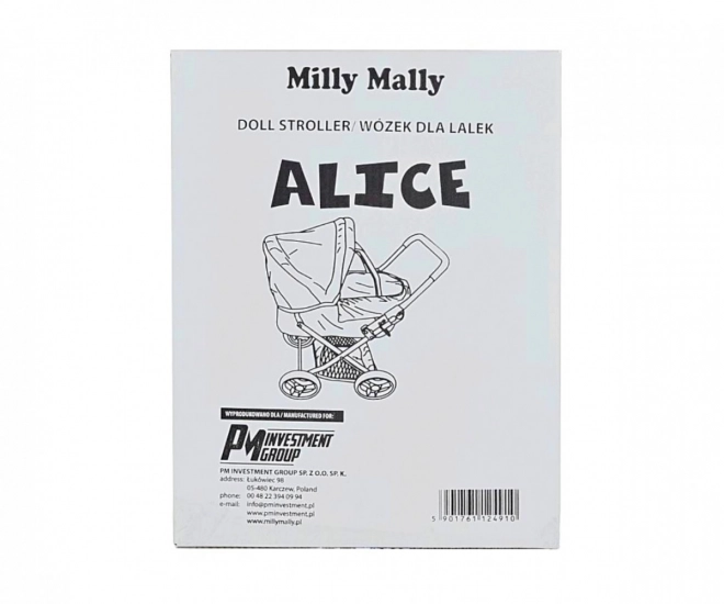 Voziček za lutke Alice Prestige mint
