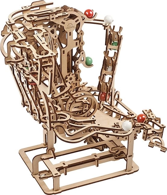 Ugears 3D lesene mehanske puzzle Kroglična steza verižna