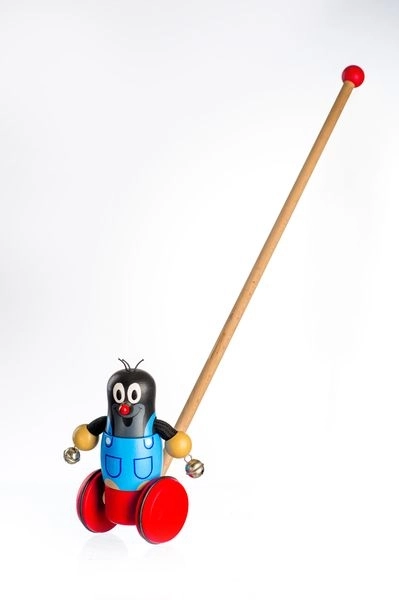 Potiskalnik na palici Krtek z zvončki - 55 cm