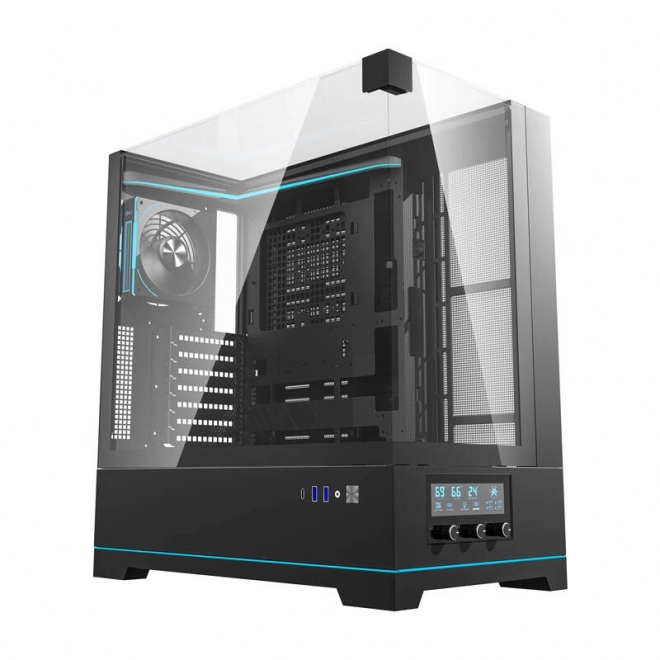 Ohišje Darkflash DY450 PRO s ventilatorjem črno