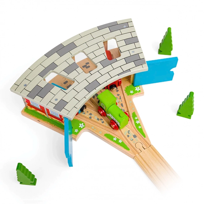 Bigjigs Rail Trojno depo z vrati