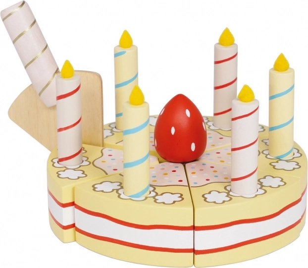 LE TOY VAN lesena vanilijeva rojstnodnevna torta s svečkami