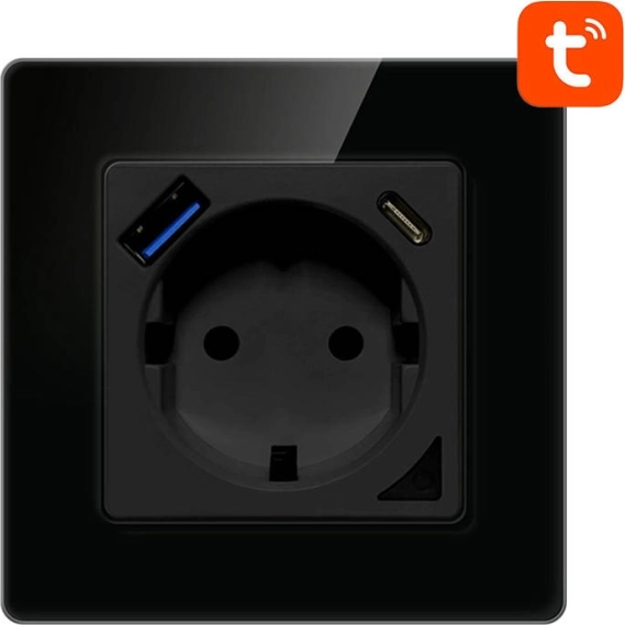 Pametna WiFi vtičnica Avatto z USB in USB‑C črna