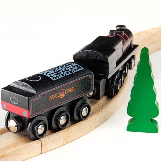 Lesena replika parne lokomotive Bigjigs Rail Black 5