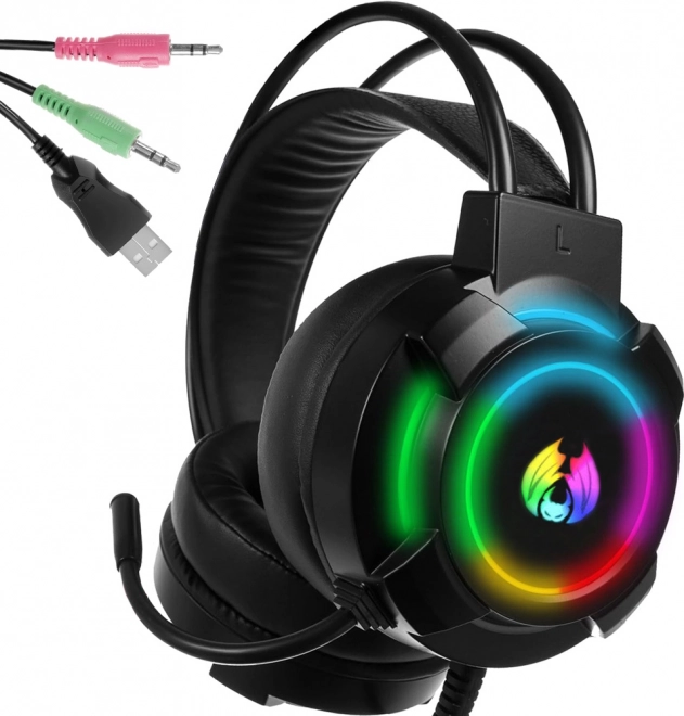 Igralne slušalke z LED RGB osvetlitvijo in mikrofonom
