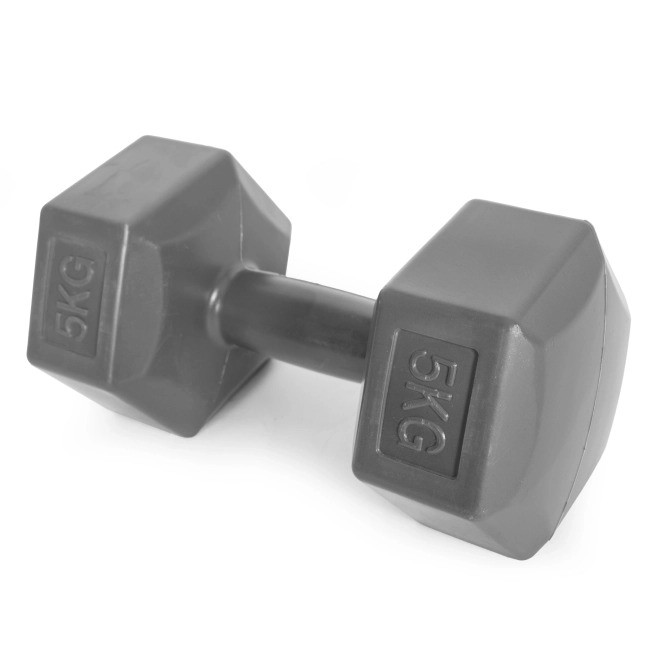 Komplet šesterokotnih uteži 2x5 kg siv ModernHome