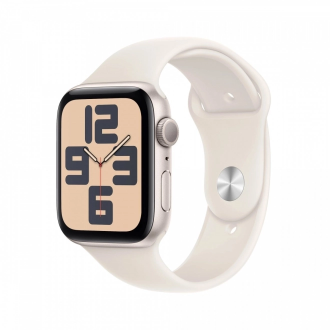 Apple Watch SE GPS 40 mm aluminijasto ohišje v barvi mesečine s športnim paščkom v barvi mesečine - velikost S/M