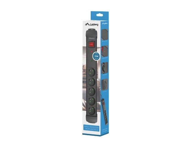 Napajalni trak 3,0m 5x230 cz SP1-05E-0300-BK