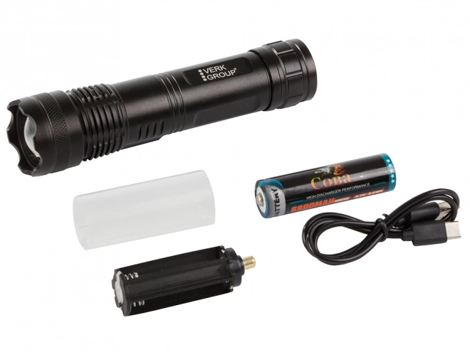 Vojaška taktična svetilka z USB polnjenjem in funkcijo zoom