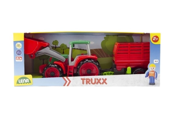 Auto Truxx traktor nakladač s prikolico za seno s figurico v škatli 53x19x16cm 24m+