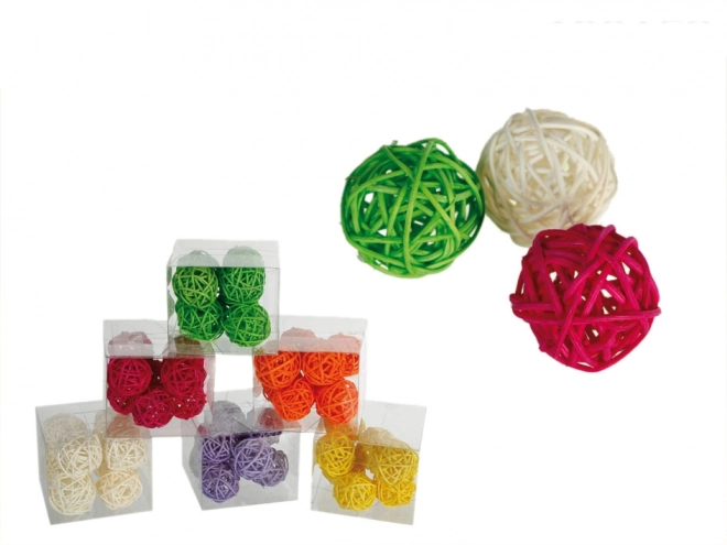 Set dekorativnih ratanovih kroglic – Oranžna