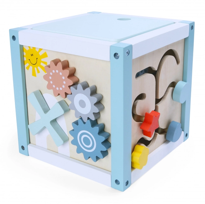 Lesena sortirna kock s kockami Ecotoys