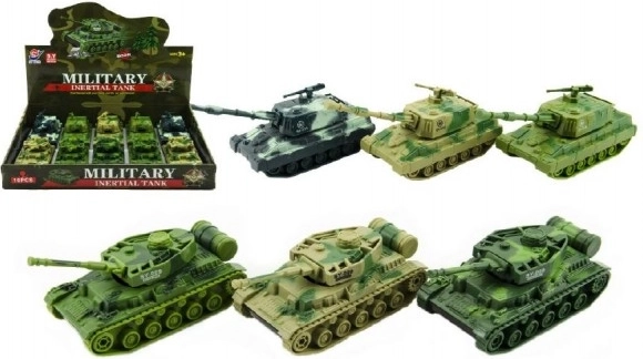 Plastični tank 11 cm na vztrajnik – 3 barve, škatla 10 kosov
