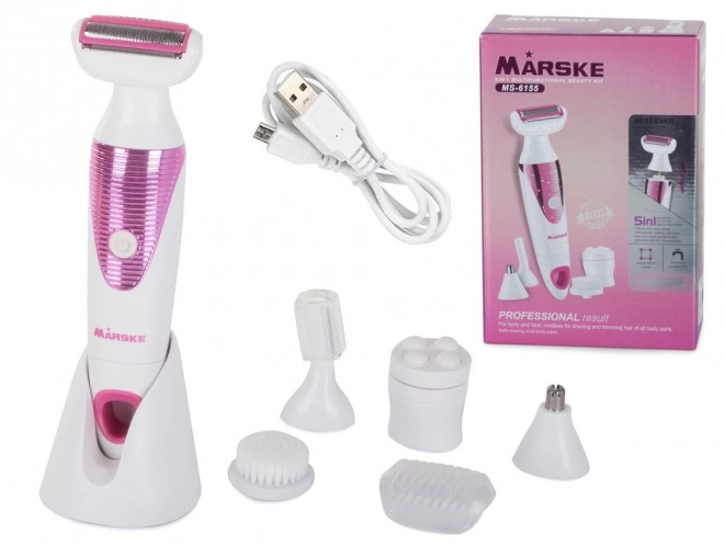 Ženski multifunkcijski epilator in brivnik 5v1 z brezžičnim stojalom