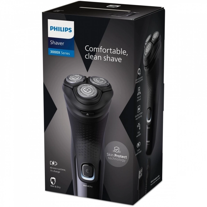Električni brivnik Philips Series 3000X za mokro in suho uporabo