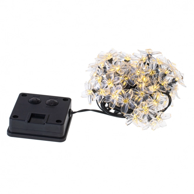 Sončna cvetlična vrtna svetilka 7m 50LED topla bela