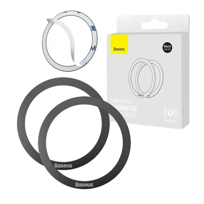 Baseus Halo magnetni obroček za telefone, MagSafe (črna)