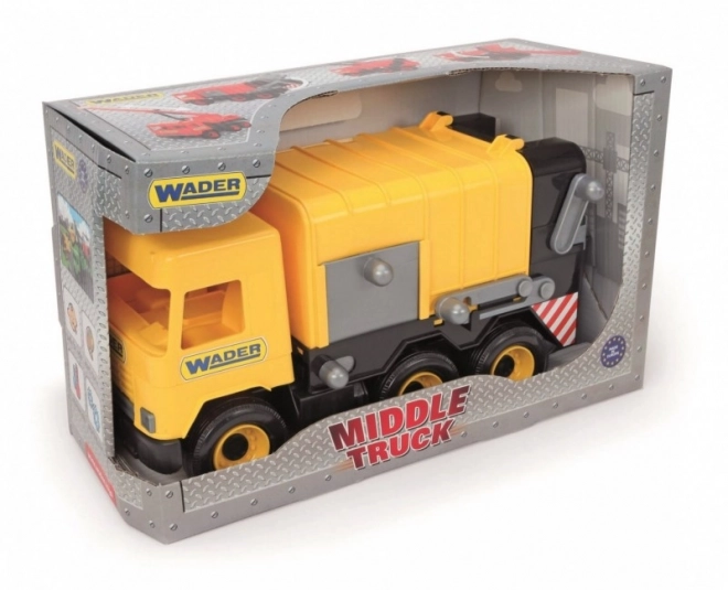 Rumena smetarski tovornjak 42 cm Middle Truck v škatli