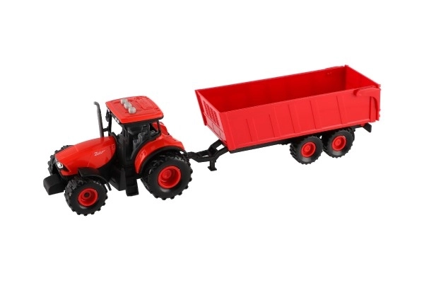 Rdeč traktor Zetor s prikolico z zvočnimi in svetlobnimi učinki - 36 cm