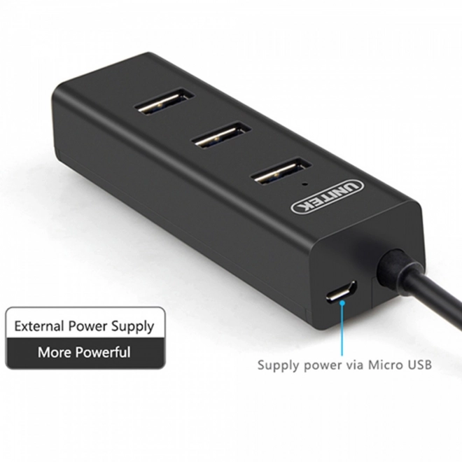 Razdelilnik 4x USB 3.0; BC1,2; ČRNI
