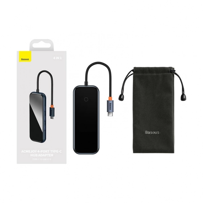 Baseus Hub USB-C na 4x USB 3.0 temno siva