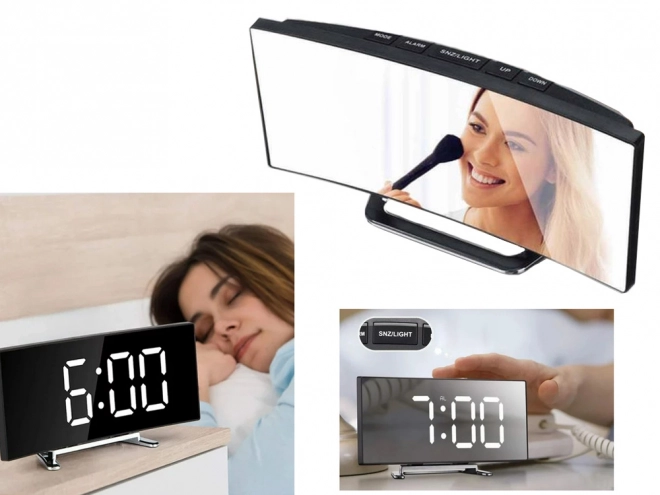 Eleganten digitalni budilko s termometrom in LED zaslonom