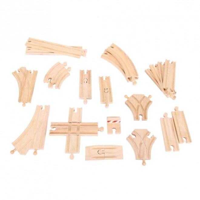 Bigjigs Rail Lesene železniške proge set 25 delov