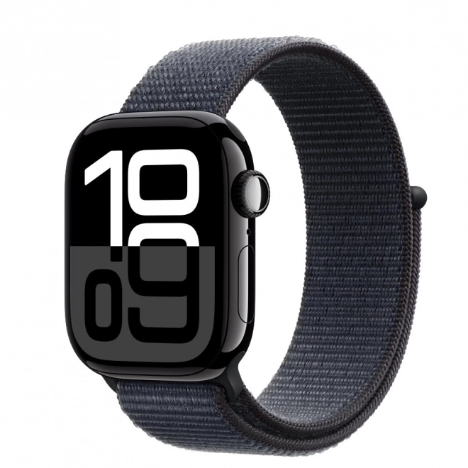 Apple Watch Series 10 GPS 42 mm aluminijasto ohišje v barvi oniks z modrim športnim paščkom