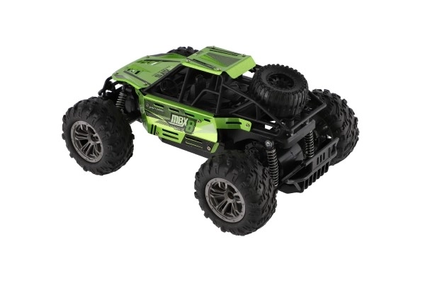 Auto RC buggy terensko zeleno 22cm plast 2,4GHz na baterije + polnilni paket v škatli 32x16x18cm