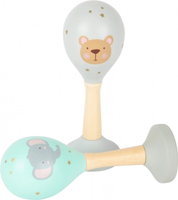 small foot Lesene rumba kroglice set Pastelne, 2 kos