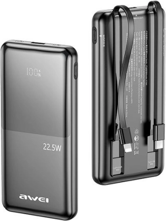Powerbanka AWEI P76K 10000 mAh s hitrim polnjenjem 22,5 W in 4 izhodi