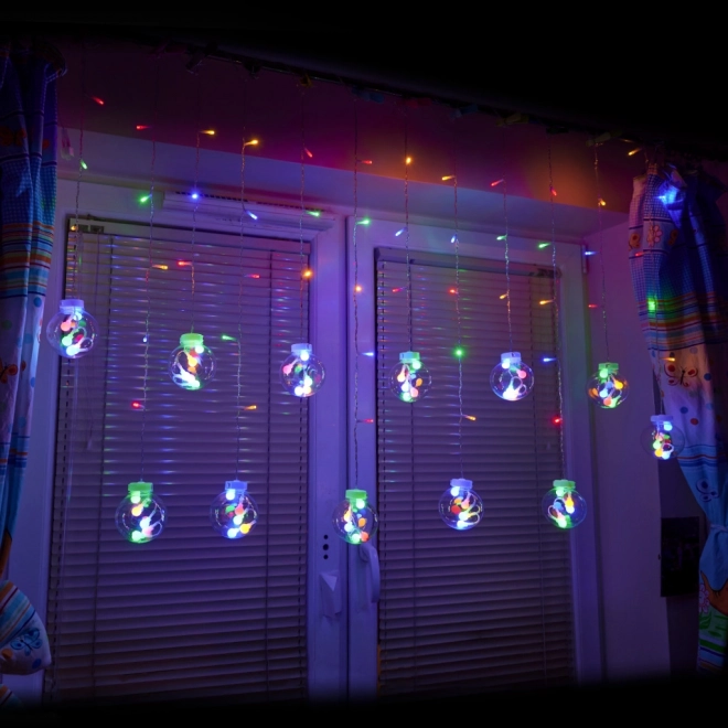 LED barvna zavesa z žarnicami - 3 m, 108 LED