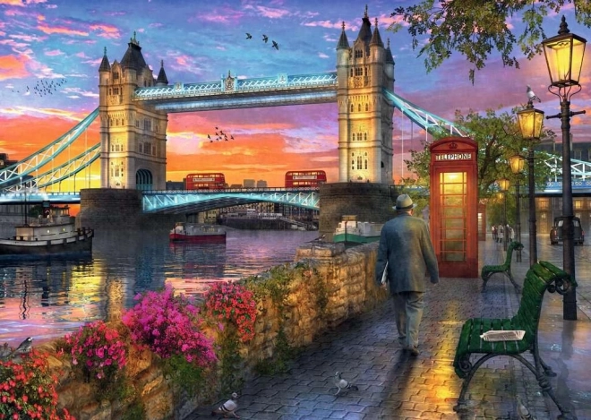 Puzzle 1000 kosov Sončni zahod nad Tower Bridge