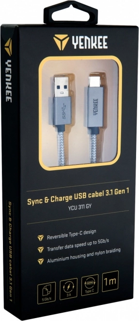 Kabel USB A na USB C z hitrostjo prenosa 5 Gb/s in s polnjenjem 3A