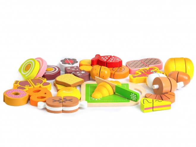 Lesena živila za rezanje 23 kosov ECOTOYS