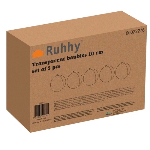 Prozorne okraske 10 cm - set 5 kosov Ruhhy 22276