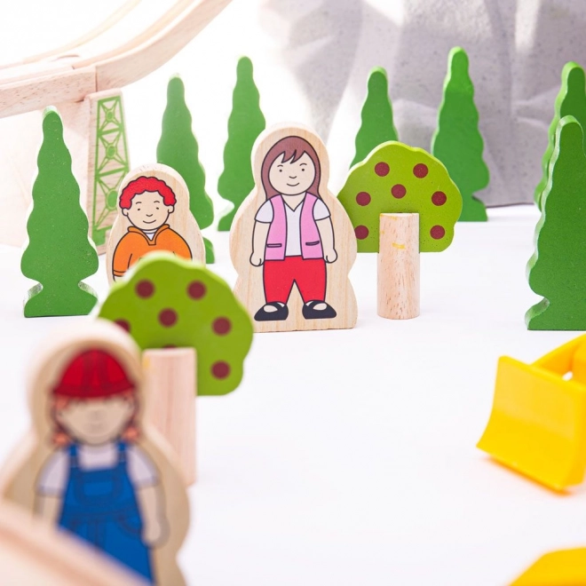 Bigjigs Rail Lesena železniška steza gorska pot 112 delov